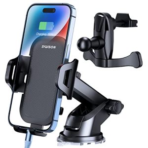 6 👉 SUUSON Car Phone Holder Mount [Upgraded]-[Bumpy Roads Friendly] Phone Mount for Car Dashboard Windshield Air Vent 3 in 1,Hand Free Mount for iPhone 15 14 13 Pro Max Samsung All Cell Phones (Black)